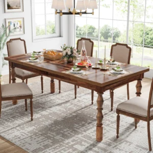 62" Farmhouse Wood Dining Table