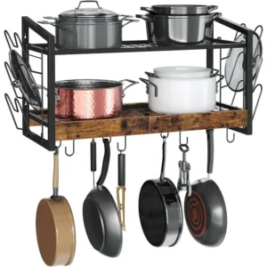 2-Tier Wall-Mounted Pot Rack