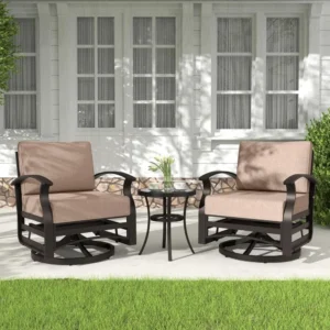 3 Piece Swivel Gliders Rocker Bistro Set