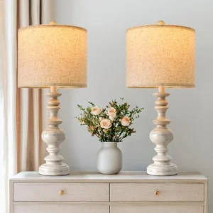Set of 2 Vintage Farmhouse Table Lamps