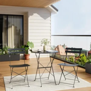 3Pcs Space-Saving Folding Bistro Table and Chairs