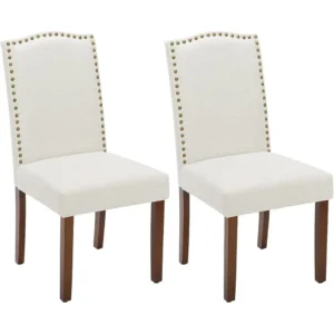 2 Side Chairs With Nailhead Trim And Solid Wood Legs