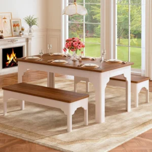 63" Space Saving 3-Piece Rectangle Wooden Dinette Table