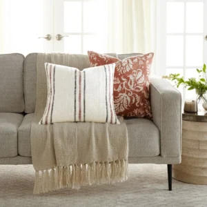 2-Pack Floral & Stripe Throw Pillows