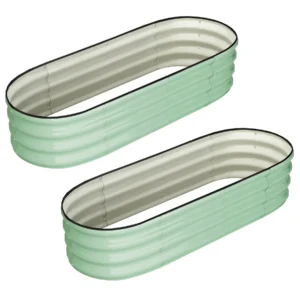 2 Pcs Oval Galvanized Raised Beds