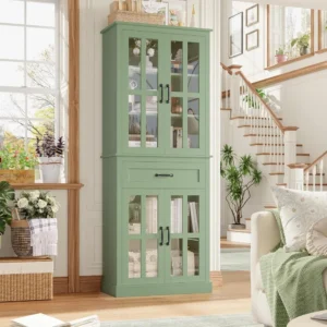 71'' Kitchen Cabinet with Glass Doors