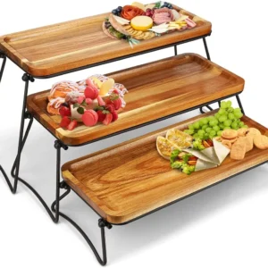 3 Tier Acacia Wooden Dessert Stand