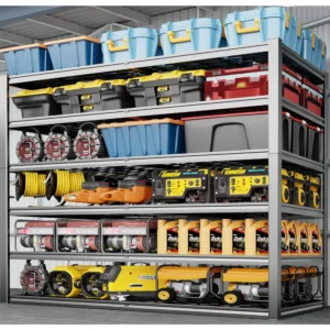60" Wide Heavy Duty Adjustable 6 Tier Garage Storage Shelves
