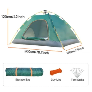 Pop Up Camping Tent, Waterproof Windproof with Removable Rain Fly & UV Protection